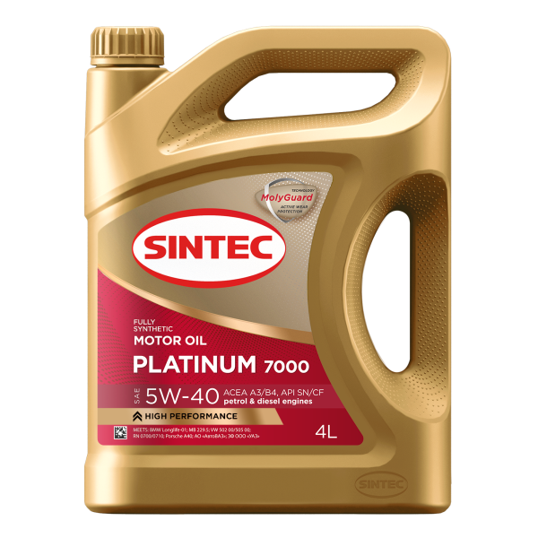 Sintec Platinum 7000 SAE 5W-40 API SN/CF ACEA A3/B4 Масла для легковых автомобилей