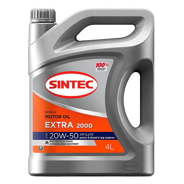 Sintec Extra 2000 SAE 20W-50 API SJ/CF Масла для легковых автомобилей: описание, применение, свойства, где
							купить