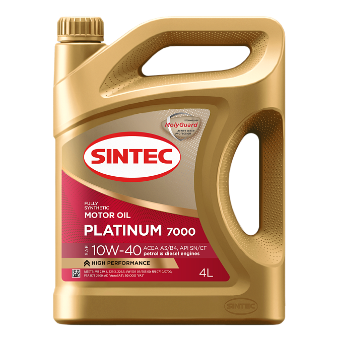 Sintec Platinum 7000 SAE 10W-40 API SN/CF ACEA A3/B4 Масла для легковых автомобилей