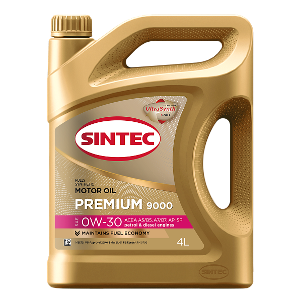 SINTEC PREMIUM 9000 SAE 0W-30 API SP/CF ACEA A5/B5 Масла для легковых автомобилей: описание, применение, свойства, где
							купить