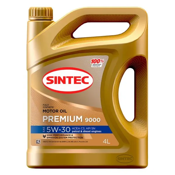 Моторное масло SINTEC PREMIUM 9000 SAE 5W-30 API SN ACEA C3 Масла для легковых автомобилей